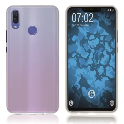 Produktbild von PhoneNatic Case kompatibel mit Huawei P Smart+ - transparent-weiß Silikon Hülle matt Cover