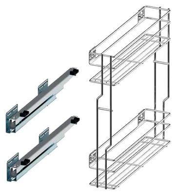 Produktbild von Unterschrankauszug Küchenauszug mit Softclose 150/200/250 mm wahlweise rechts oder links (200 rechts)
