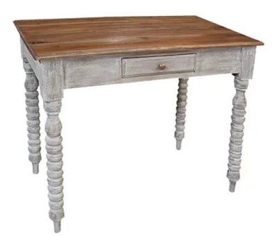 Produktbild von Casa Padrino Landhausstil Shabby Chic Schreibtisch mit Schublade Braun / Antik Weiß 90 x 56 x H. 75 cm - Büromöbel im Landhausstil