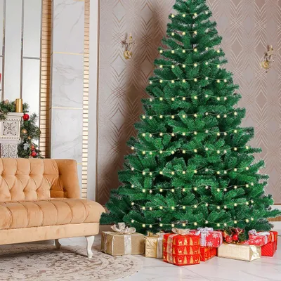 Image de Arbre de Noël artificiel 180cm Guirlande lumineuse 100 LED Sapin avec éclairage avec 750 pointes