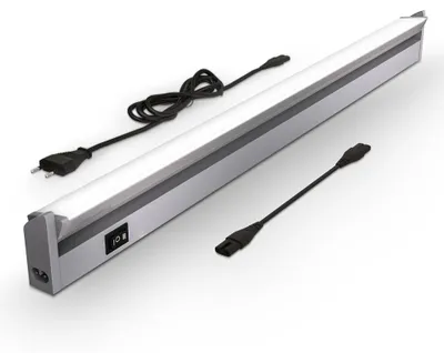 Produktbild von LED Leiste mit Ein-Ausschalter, neutralweiße Lichtfarbe, schwenkbar, Unterbauleuchte Küche, LED Lichtleiste Küche, Schrankbeleuchtung, 54,7x6,1x2,4cm