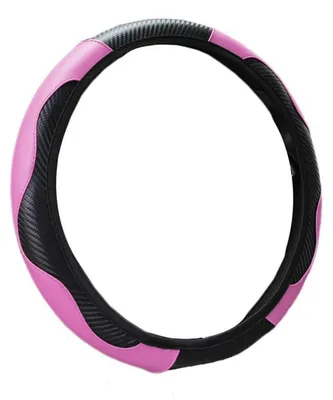 Immagine prodotto di Copertura per volante in microfibra, effetto pelle, antiscivolo, universale, 37-38 cm, color rosa