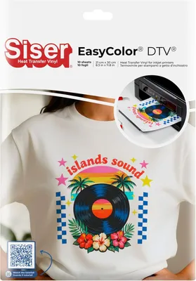 Productafbeelding van Siser Craft Pack Easy Color DTV - Set van 10 vellen A4 thermovinile compatibel met inkjetprinters - Vinyl - Bedrukbaar