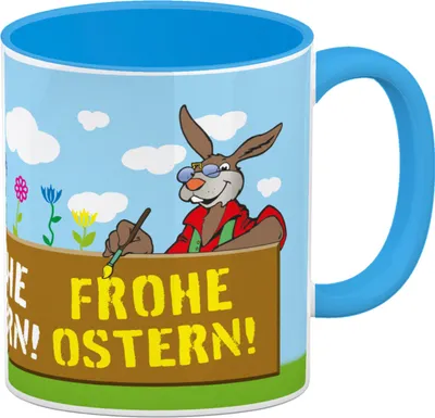 Produktbild von Frohe Ostern! Kaffeebecher Hellblau Du bist noch auf der Suche nach einem