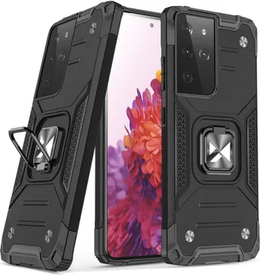 Zdjęcie produktu dla Wozinsky Ring Armor pancerne hybrydowe etui pokrowiec + magnetyczny uchwyt Samsung Galaxy S22 Ultra czarny