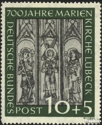 Produktbild von Briefmarken BRD (BR.Deutschland) 1951 Mi 139 postfrisch 700 Jahre Marienkirche Lübeck