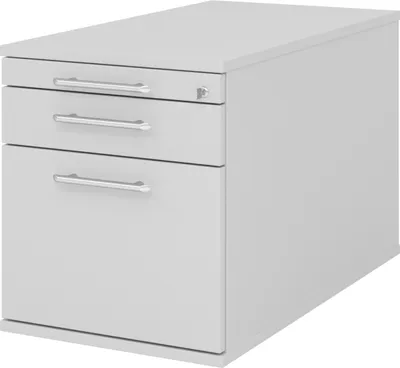 Produktbild von bümö office Rollcontainer - mit Hängeregistratur - Griff: Relinggriff (Kunststoff), Nachbildung: Grau