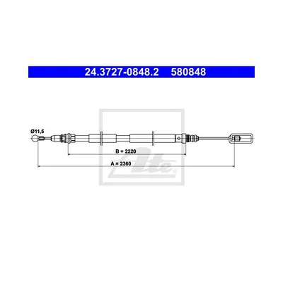 Produktbild von Ate Seilzug, Feststellbremse  24.3727-0848.2