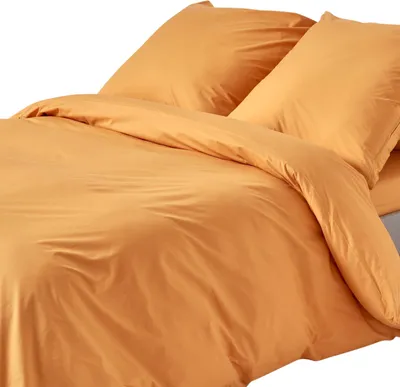 Produktbild von HOMESCAPES Bettwäsche Set senfgelb, Fadendichte 200, 240 x 220 cm