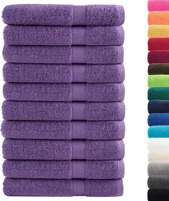 Image de vidaXL Serviettes Premium SOLUND 10 pcs. Lila 100x200 cm 600 g/m