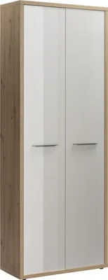 Produktbild von Türenset - 75 x 210 cm - Weiß Hochglanz - Grau - mit 2 Griffen - 2er Set