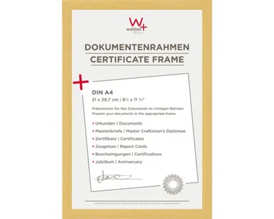 Produktbild von Walther Design BP130G, Einzelbilderrahmen, Holz, Gold, 13 x 18 cm, Rechteckig, 229 mm