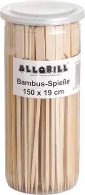 Bambus-Spieße 19 cm lang, Inhalt 150 Stück - Ideal für Burger