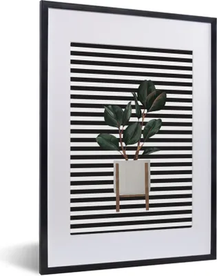 Produktbild von MuchoWow® MuchoWow® Gerahmtes Poster Pflanzen - Blumentopf - Zimmerpflanzen 30x40 cm - Poster mit zchwarzem Bilderrahmen - Wandposter Schlafzimmer