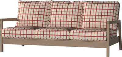 Produktbild von Dekoria Bezug für Lillberg 3-Sitzer Sofa, rot-creme, Sofahusse, Lillberg 3-Sitzer