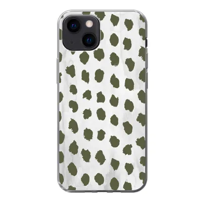 Produktbild von MuchoWow® Handyhülle Schutzhülle Hülle für iPhone 13 mini Marmor - Punkte - Grün Silikon Softcase Handy Hülle - Softcase