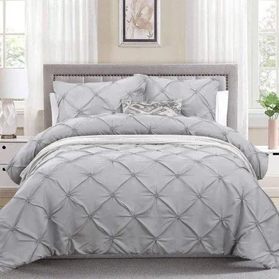 Produktbild von Famanu Bettwäsche Set 240 x 260 cm - Microfaser mit Reißverschluss, 3-teilig, grau