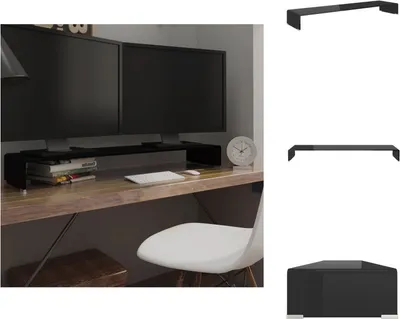 Produktbild von vidaXL TV-Tisch/Bildschirmerhöhung Glas Schwarz 120x30x13 cm -  TV-Möbel