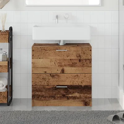 Produktbild von Waschbeckenunterschrank Altes Holz 59x37x59 cm Furniertes Holz, Badezimmerschränke DesignMöbel Neu