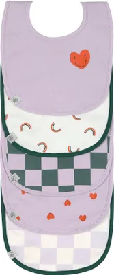 Produktbild von Lässig Vorteilset 5 Lätzchen Happy Rascals Heart lavender