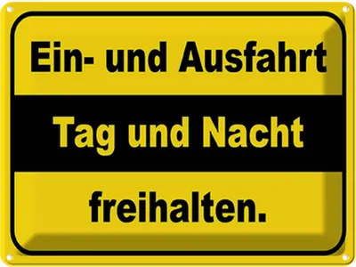 Produktbild von vianmo Blechschild 30x40 cm Ausfahrt Tag Nacht freihalten Dekoration Warnschild Hinweisschild Sicherheit Vorsicht