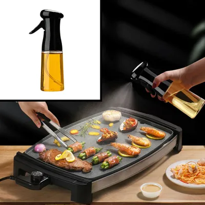 Productafbeelding van Olijfolie Sprayer - Oliefles met Verstuiver - Afvallen - Voor Gezond Bakken en Koken - Kook Bakspray - 210ML - Zwart