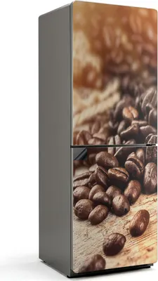 Produktbild von Verschüttete Kaffeebohnen – Magnetische Kühlschrank Abdeckung – Dekorfolie magnetisch Küche – Kühlschrank Magnet Deko – selbstklebende Magnettafel – Magnetfolie für Kühlschranktür – 70x190 cm