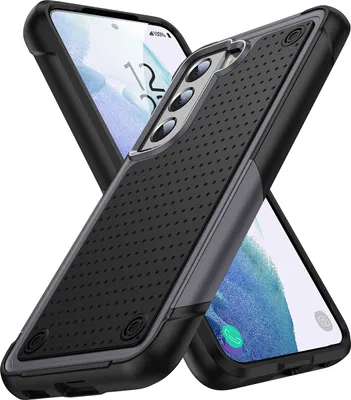 Produktbild von Für Samsung Galaxy S21 5G Hülle Militärqualität Stoßfest Hybrid 2 in 1 Hart PC Weich TPU Handyhülle Grau Schwarz