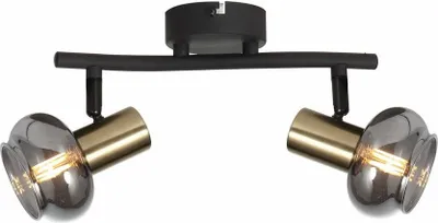Zdjęcie produktu dla Reflektor sufitowy Lauree czarno-złoty 2xE14x40W metal wym:14x32x9cm IP20 Reality