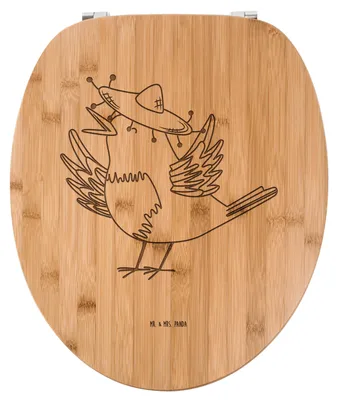 Produktbild von Mr. & Mrs. Panda Klodeckel Rabe Sombrero - Transparent - Geschenk, WC Brille, Sitz, Holz Toilettendeckel, Motivation, Spruch Positiv, Froh, Klobrille, Elster, Vögel