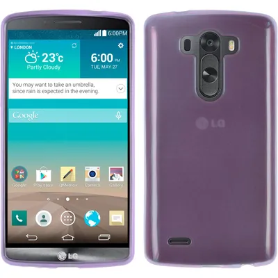 Produktbild von PhoneNatic Case kompatibel mit LG G3 - lila Silikon Hülle transparent + 2 Schutzfolien