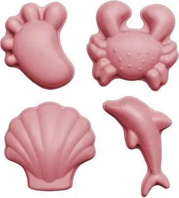 Produktbild von SCRUNCH Sandformen aus flexiblem Silikon, bruchsicher, Altrosa, 10x11x1cm, ab 12 Monaten