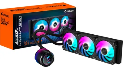 Produktbild von GIGABYTE AORUS WATERFORCE X II 360 AIO Flüssigkeits-CPU-Kühler - 3x120mm ARGB-Lüfter, Vollfarb-LCD, DAISY-CHAIN, kompatibel mit Intel LGA 1851 und AMD AM5