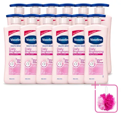 Obrázok produktu pre 12 kusov pleťového mlieka Vaseline Even Tone Daily Brightening pre telo, 600 ml - balenie - 12 kusov