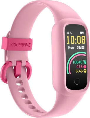 Produktbild von Fitness Tracker Uhr Kinder BIGGERFIVE Vigor 2 L, Schrittzähler, Pulsuhr, Schlafmonitor, Kalorienzähler, IP68 Wasserdicht, Rosa