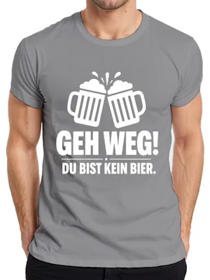 Immagine prodotto di Maglietta da uomo, colore grigio, taglia XL, con scritta: "Vattene, non sei birra. Divertente, per bere, festa, regalo, alcol."
