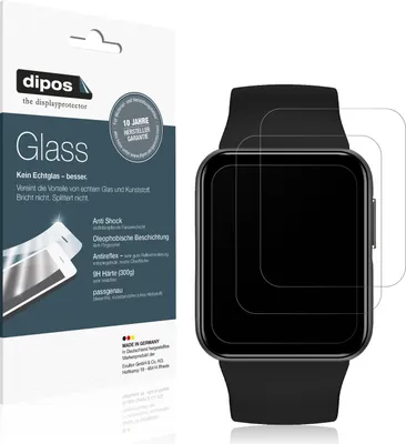 Produktbild von 2x Schutzfolie für GRV Smartwatch matt - Anti-Shock 9H Folie dipos Glass Kunststoffglas