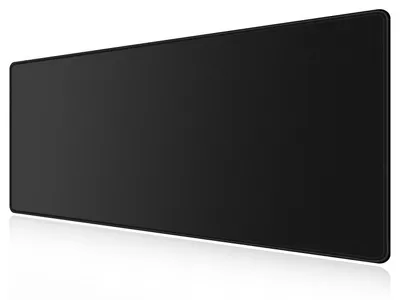 Immagine prodotto di Tappetino per mouse extra grande, impermeabile, 120x55x0,3 cm, nero, base in gomma antiscivolo, bordi cuciti