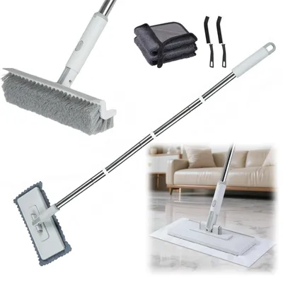 4-in-1 Reinigungsset: Bodenbürste, Wischer, Abzieher & Fugenbürste