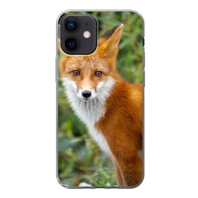 Produktbild von MuchoWow® Handyhülle Schutzhülle Hülle für iPhone 12 Fuchs - Orange - Wald Silikon Softcase Handy Hülle - Schutzhülle
