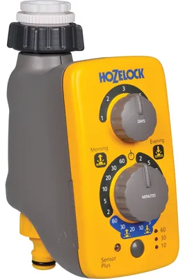 Produktbild von Hozelock Sensor Controller Plus, Mechanischer Bewässerungstimer, 60 min, Grau, Gelb, 1 Stück(e)
