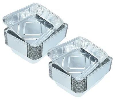 Produktbild von vhbw 50x Grillschalen kompatibel mit Traeger Gasgrill - Wiederverwendbare Aluschalen, Hitzebeständig bis 600°C, Aluminium, 22 x 15 x 4 cm