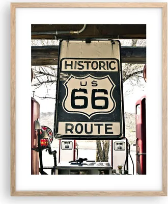Produktbild von Gerahmtes Poster - Rahmen in heller Eiche - Straße alt 66 USA - 40x50 cm - Wand Bild - Wanddeko - Wandbilder - Wandposter - Bilderrahmen - Bilder - Kunstdruck - Wandbild - P2NPA40x50-3573