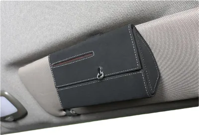 Produktbild von INF Multifunktionaler Auto Sonnenblenden Organizer - Kunstleder Brillenetui Schwarz
