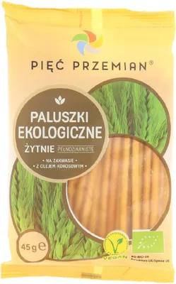 PALUSZKI ŻYTNIE PEŁNOZIARNISTE BIO 45 g - PIĘĆ PRZEMIAN