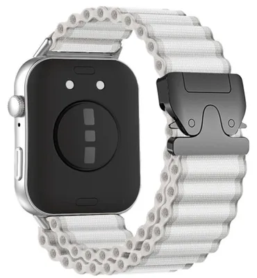 Image de Bracelet en nylon pour l'extérieur, compatible avec les montres Huawei Watch Fit 5, 4, 5 4 Pro et 3 – Blanc