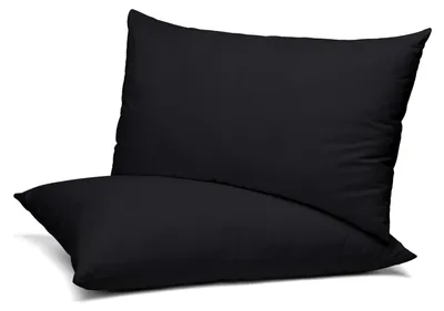 Produktbild von Beautex 2er Set Kissenbezug, Kissenhülle aus Baumwolle, Premium Jersey 160g/m²,Schwarz,60x60cm