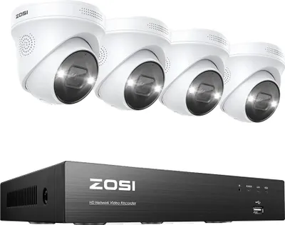 Zdjęcie produktu dla System nadzoru wideo, wykrywanie AI, rozdzielczość 4K, kamery 4STK 5MP, 2T