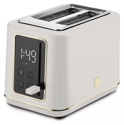 A digital toaster on a white background.