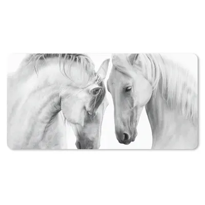 Produktbild von MuchoWow® Mauspad Mousepad Pferd - Tiere - Porträt - Weiß 60x30 cm - Mousepads - Maus Mat - Pad - Mausunterlage - Nachhaltig